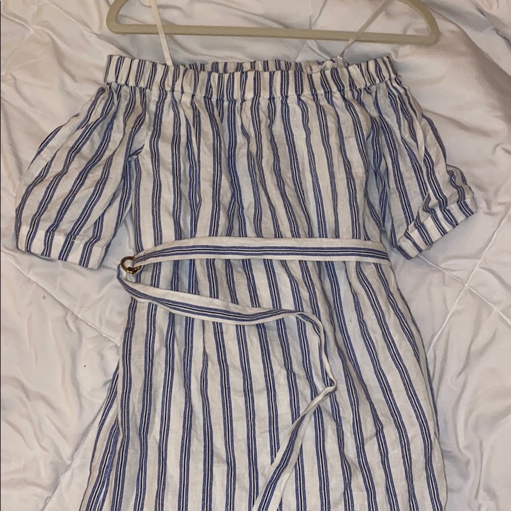 Michael Kira linen off shoulder dress